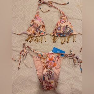 Cupshe floral beaded bikini